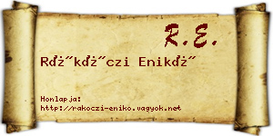 Rákóczi Enikő névjegykártya